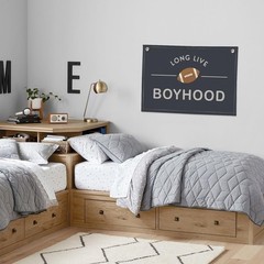 Long Live Boyhood Banner, Boys Room Nursery Decor, Baseball Linen Canvas Bann…