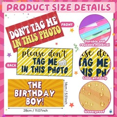 Beeveer 24 Designs Funny Birthday Photo Booth Props Double Sided 11.02 * 5.51…