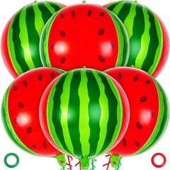 Watermelon round Balloons, 6 Pcs Watermelon Foil Balloons, Large Sweet Fruit Myl