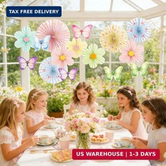 Spring Flower Decorations Pastel Paper Flower Butterfly Decoration Spring Garden