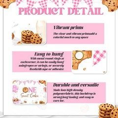 One Sweet Cookie Backdrop – Milk and Cookies First Birthday Party Decorations…