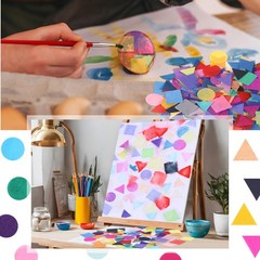 9000 PCS Bleeding Tissue Paper 1 Inch Squares Art Watercolor DIY Projects