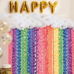 8 Rolls Crepe Paper Streamers 1.8 Inch x 82ft Rainbow Party Decor Art Craft
