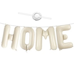 Beige HOME Balloons, 40 Inch Welcome HOME Cream White Letter Balloon for Hous