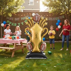 Football Party Decorations, 59 Inch Standing Football Champion Trophy Balloon…