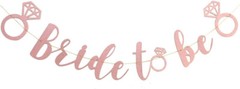 Bridal Shower Rose Gold Party Kit banner curtain balloon plate cup napkin straws