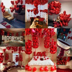 Valentines Day Balloons Kit Anniversary Decorations with Love Foil Balloons