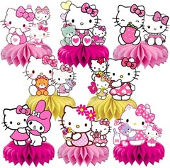 Cat Birthday Decorations Pack 8 Pcs Honeycomb Centerpieces Party Supplies