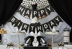 Runhiskii Black Happy Birthday Banner, Durable Happy Birthday Sign Bright