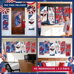 6 Pcs 4th of July Decorations Independence Day, 250th Anniversary Hanging Banner