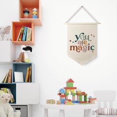 You Are Magic Canvas Hanging Pennant Flag Banner,Inspirational Hanging Wall C…