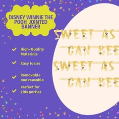 Winnie The Pooh Jointed Banner Multi Colored Birthday Baby Shower Decoration