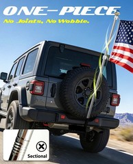 57″ One-Piece Flag Pole, Heavy Duty Stainless Steel Flagpole, 2× Thicker Wa