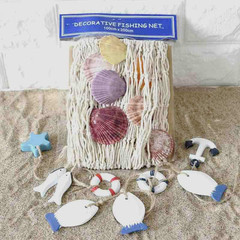 Natural Fishing Net Decor with Shells 79 Inch Beach Theme Decor for Party Home B