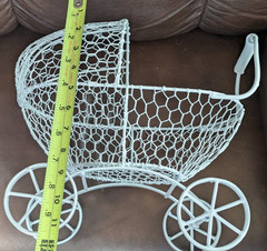 Large White Metal Carriage Stroller Centerpiece Room Decoration Baby Shower more