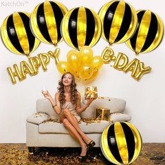 , Big 22 Inch Black and Gold Balloons – Pack of 6, Black and Gold Graduation …