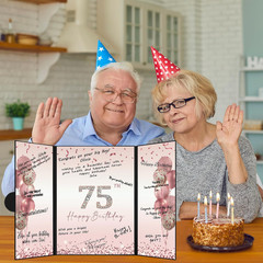 Rose Gold 75Th Birthday Party Decorations for Women, Happy 75Th Birthday Alterna