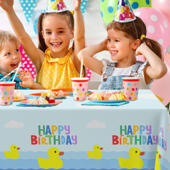 Uck Happy Birthday Tablecloth Duck Animal Plastic Supplies Animal Theme Baby Sho