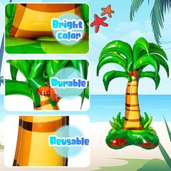 2 Pcs Inflatable Palm Trees 52 Inch Giant Blow up Palm Tree Hawaiian Party De…