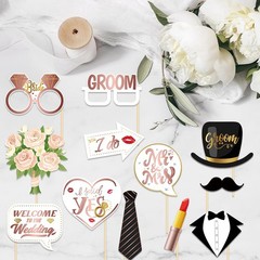 Bachelorette Party Decorations Accessories Photo Booth Props Pink Black 25 PCS