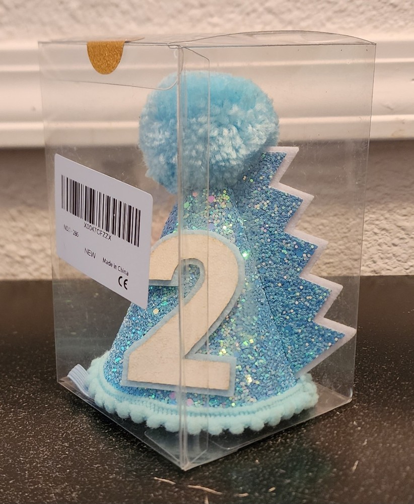 Birthday Cone Hat 2nd Birthday Blue