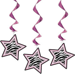 Zebra Passion Pink Hanging Swirl Hanging Decorations (26″, 3Ct) – Eye-Catching P