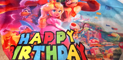 Super Mario Bros Birthday Banner 58″ x 38″ Nintendo Donkey Kong Peach Colorful P