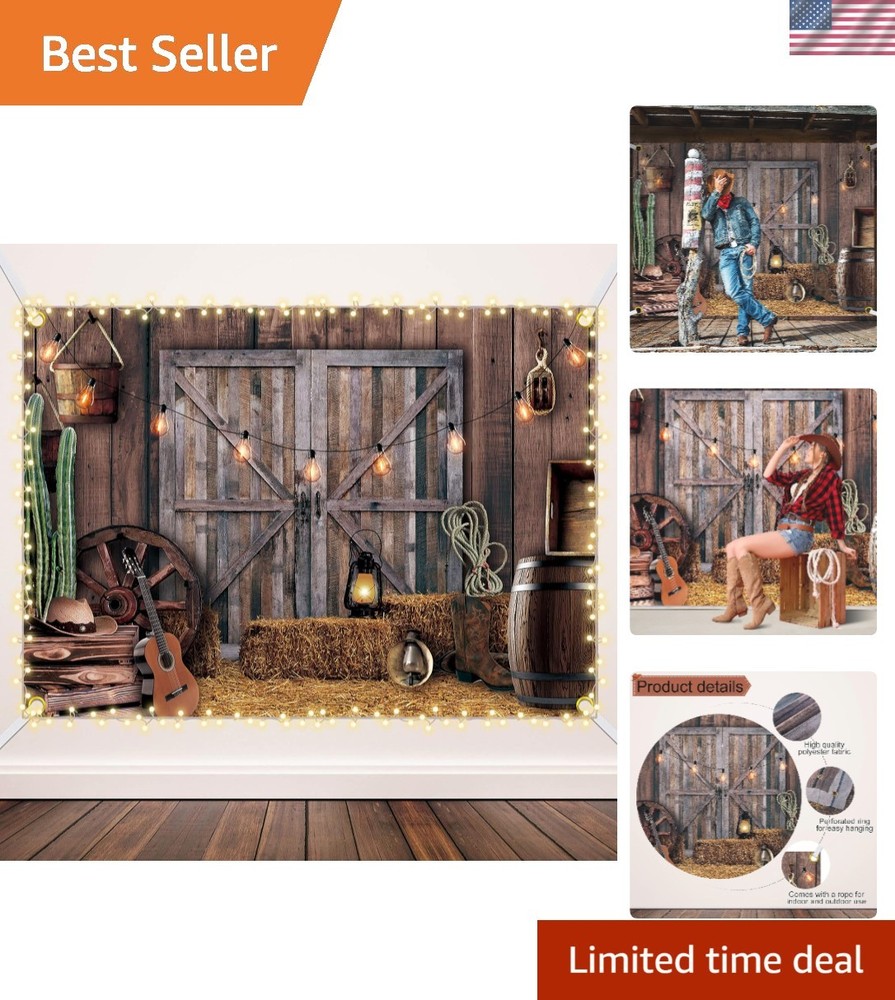Lightweight 7 x 5 ft Western Decor Backdrop for Easy Setup & Stunning Photos