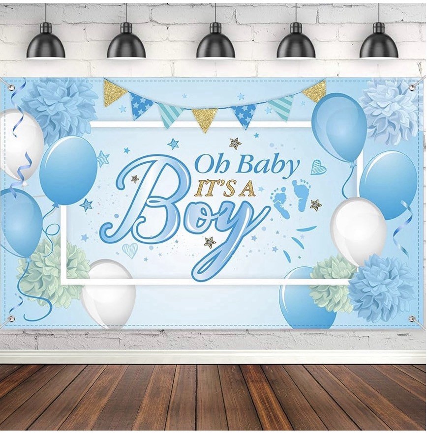 Baby Shower Party Backdrop Decorations, Large Durable Fabric Made Baby Shower Ba