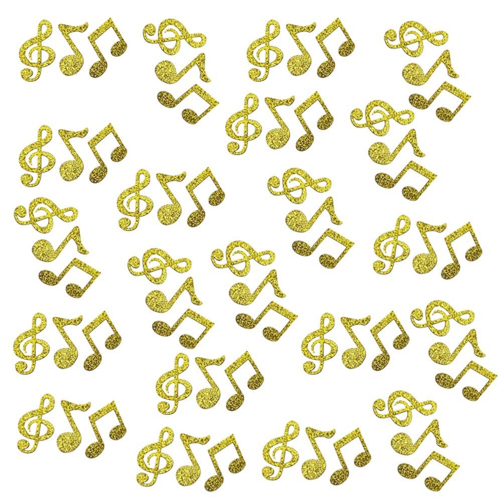 Table Confetti Double -Side Glitter Gold Music Note Paper Confetti 100pcs