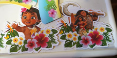 Disney Moana Cupcake Toppers Wrappers Paper Flowers Kids Birthday Party Supplies