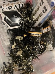 Grad Party Supply LOT Gold Black Silver Decorations Centerpiece Garlands Banner