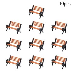Model Train HO TT/Scale 1:87 Bench/ Chair Settee Street/ Park Layout 10pcs / New
