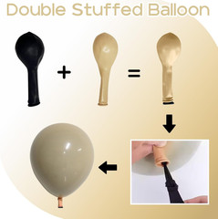 Brown Gold Balloons, 12 inch Double Stuffed Brown Gold and Cream Beige Balloons