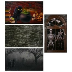 DUNGEON BRICK WALL Scene Setter Halloween party Haunted House wall backdrop