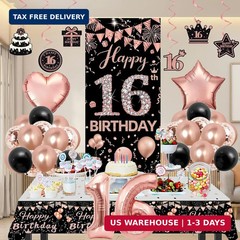 16th Birthday Decorations for Girls, Sweet 16 Party Decorations, Happy 16th Birt