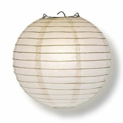 BULK PACK (25) 12″ White Round Paper Lanterns, Even Ribbing, Hanging Decoration