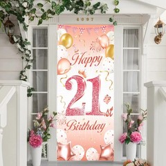 DPKOW Rose Gold 21st Birthday Party Decoration Girl Woman, M,