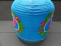 VTG Holiday Chinese Paper Lantern Santa Hanging Fringe Lamp Shade Christmas 70s