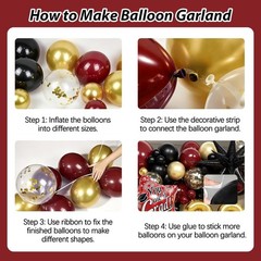 133pcs Maroon Graduation Balloon Arch Kit 2026 with Metallic Gold Confetti Bu…