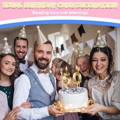 50th Birthday Candles for 1.92 inches x 1.36 x 0.4 inches, Gold