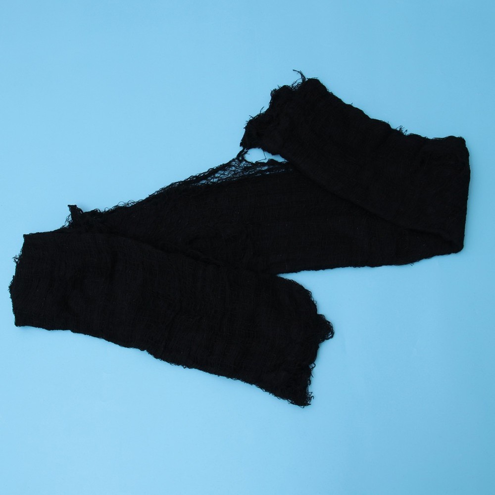 1 Pack Reusable Black Halloween Gauze with Creepy Cloth for Haunted Party