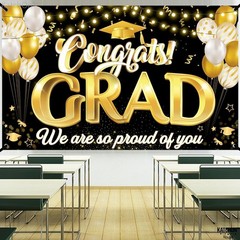 Xtralarge Congrats Grad Banner – 72×44 Inch | Congrats Grad We are So Proud o…