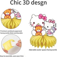 Cat Birthday Decorations Pack 8 Pcs Honeycomb Centerpieces Party Supplies