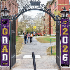Graduation Banner 2026 Graduation Decorations Purple and Gold Grad Banner Porch