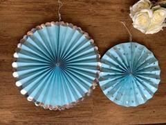 Colorful Paper Fans Party Decorations Hanging Decor Birthday Bridal Pink Blue