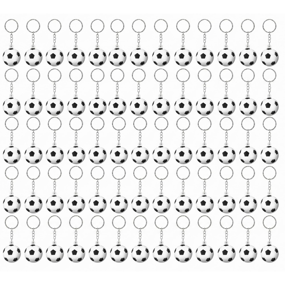 Blulu 60 Pcs Soccer Keychains Rugby Stress Ball Sports Ball Keychains for Boy…