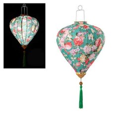 Floral Hanging Lantern Cloth Lantern Chinese New Year Festival Outdoor Decor