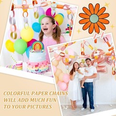 600 Sheet Paper Chain Garland Strips 1×8 Inch with Double Sided Tape, DIY