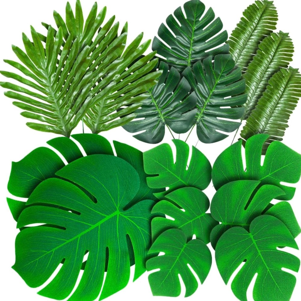 88 Pack Palm Leaves Tropical Palm Luau Party Monstera Stems for Safari Jungle…